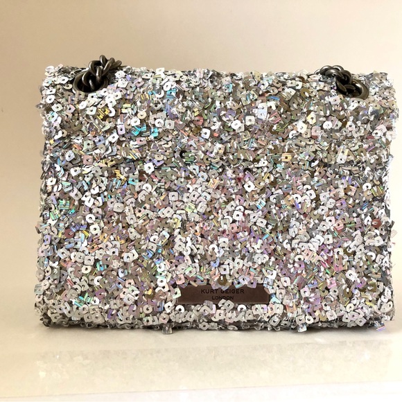 Kurt Geiger Kensington Silver Sequin Handbag - Picture 2 of 11